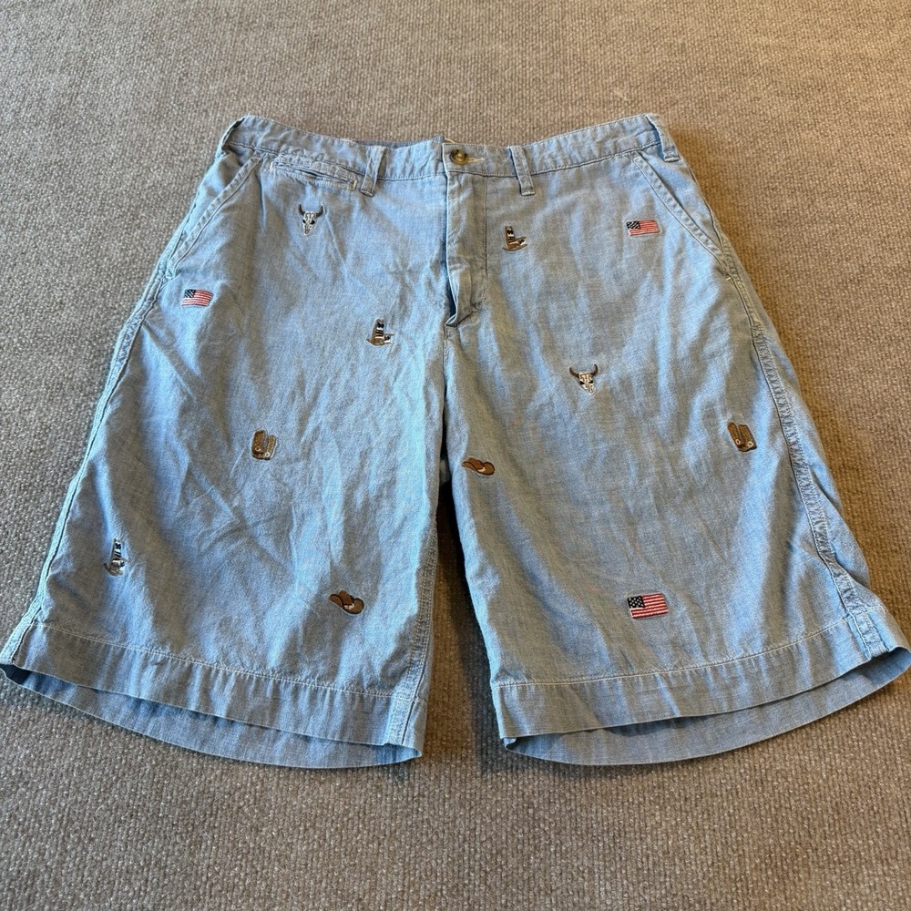 Polo Ralph Lauren Men's Relaxed Fit Western Americana Embroidered  Short‎ Sz 32